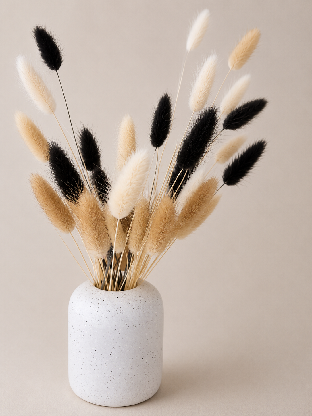 Mixed Bunnytails, Black, Natural & White