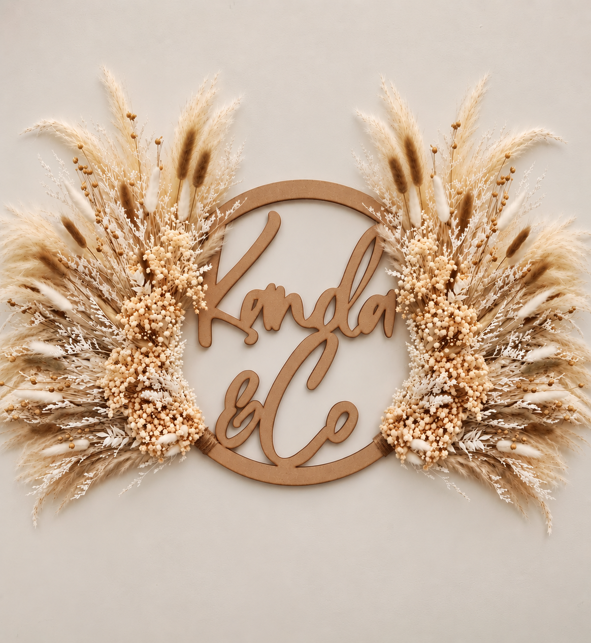 Personalised Dried Flower & Pampas Hoop | Handmade Floral Arrangement