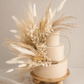 Neutral Boho Pampas cake topper wreath