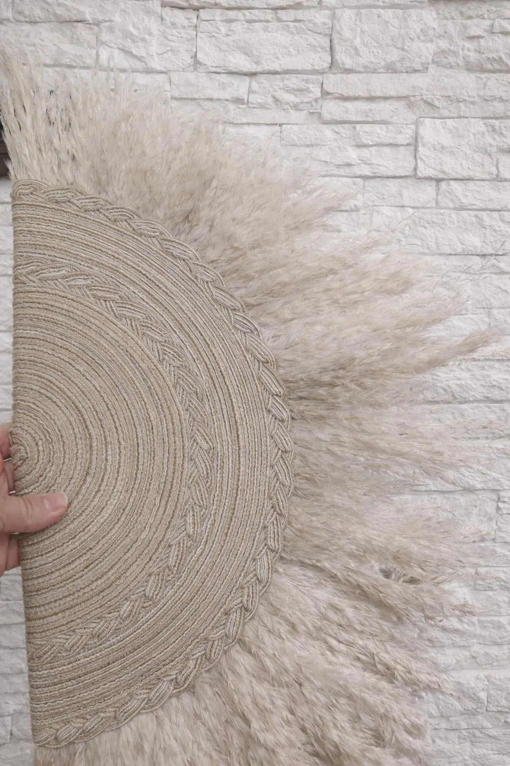 Neutral Bridal Floral Pampas Fan Clutch Bouquet