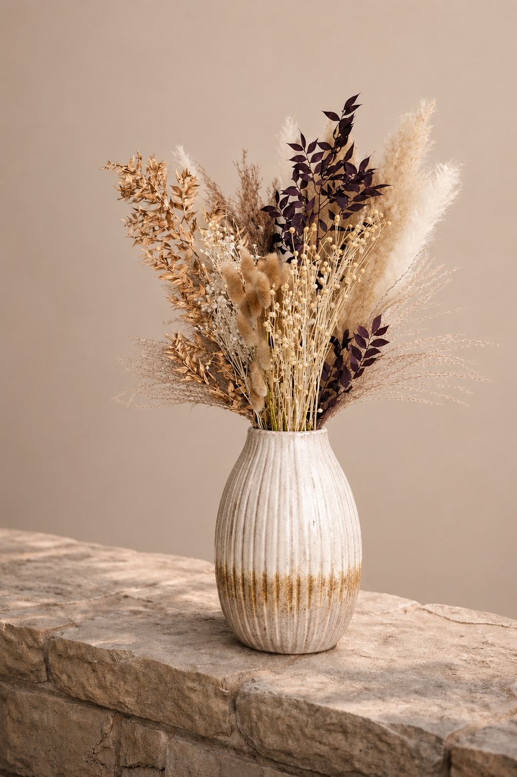Black & Gold Ruscus Pampas Grass Bouquet