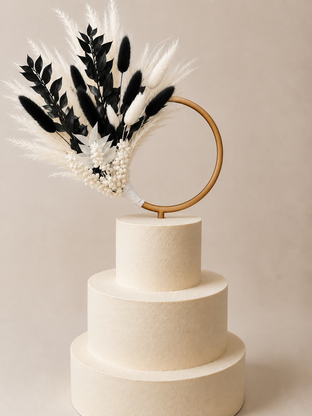 Black & White Monochrome - Cake Topper