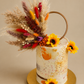 Pumpkin Pampas cake topper wreath