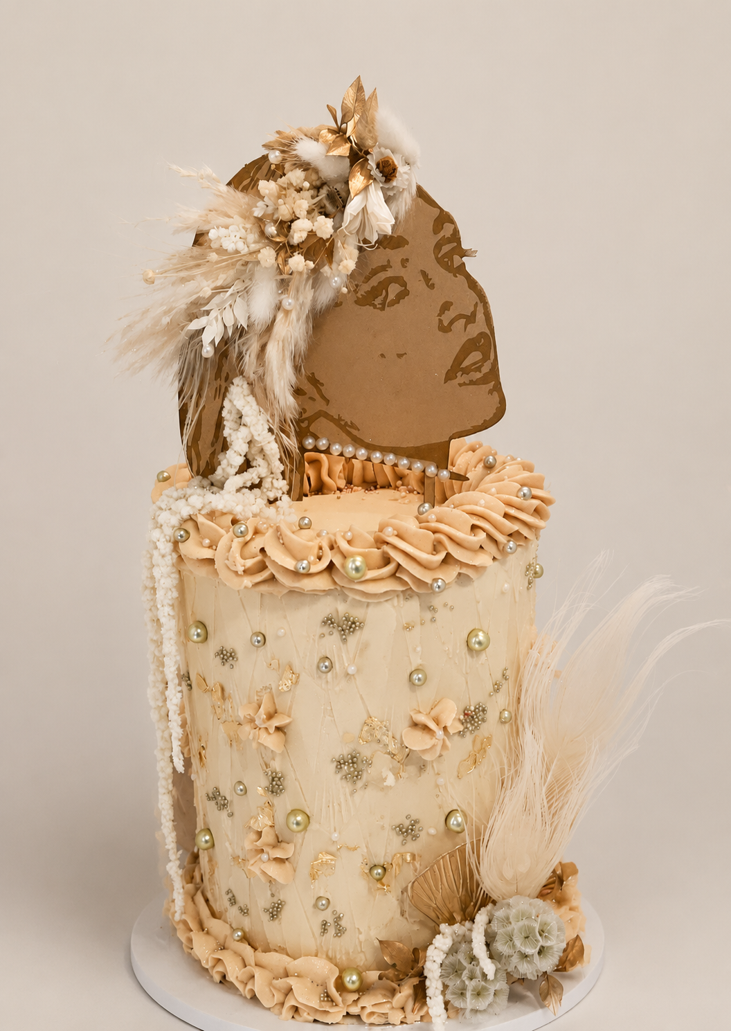 Custom Face Floral Cake Topper