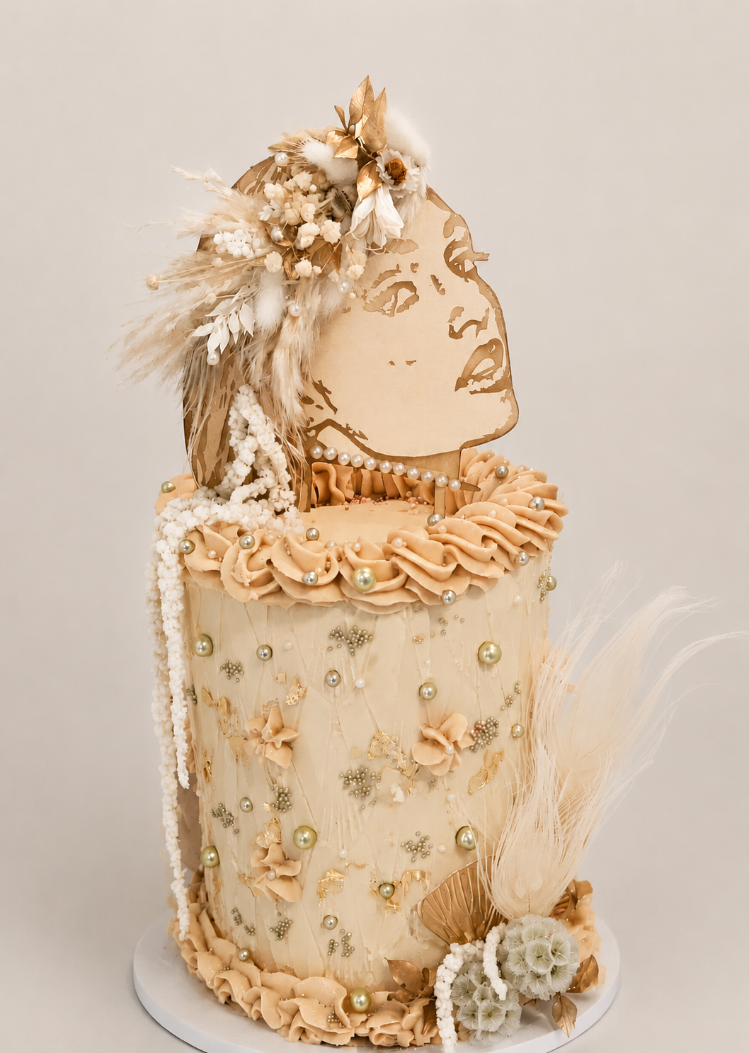 Custom Face Floral Cake Topper