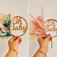 Oh Baby Pampas grass cake topper wreath hoop