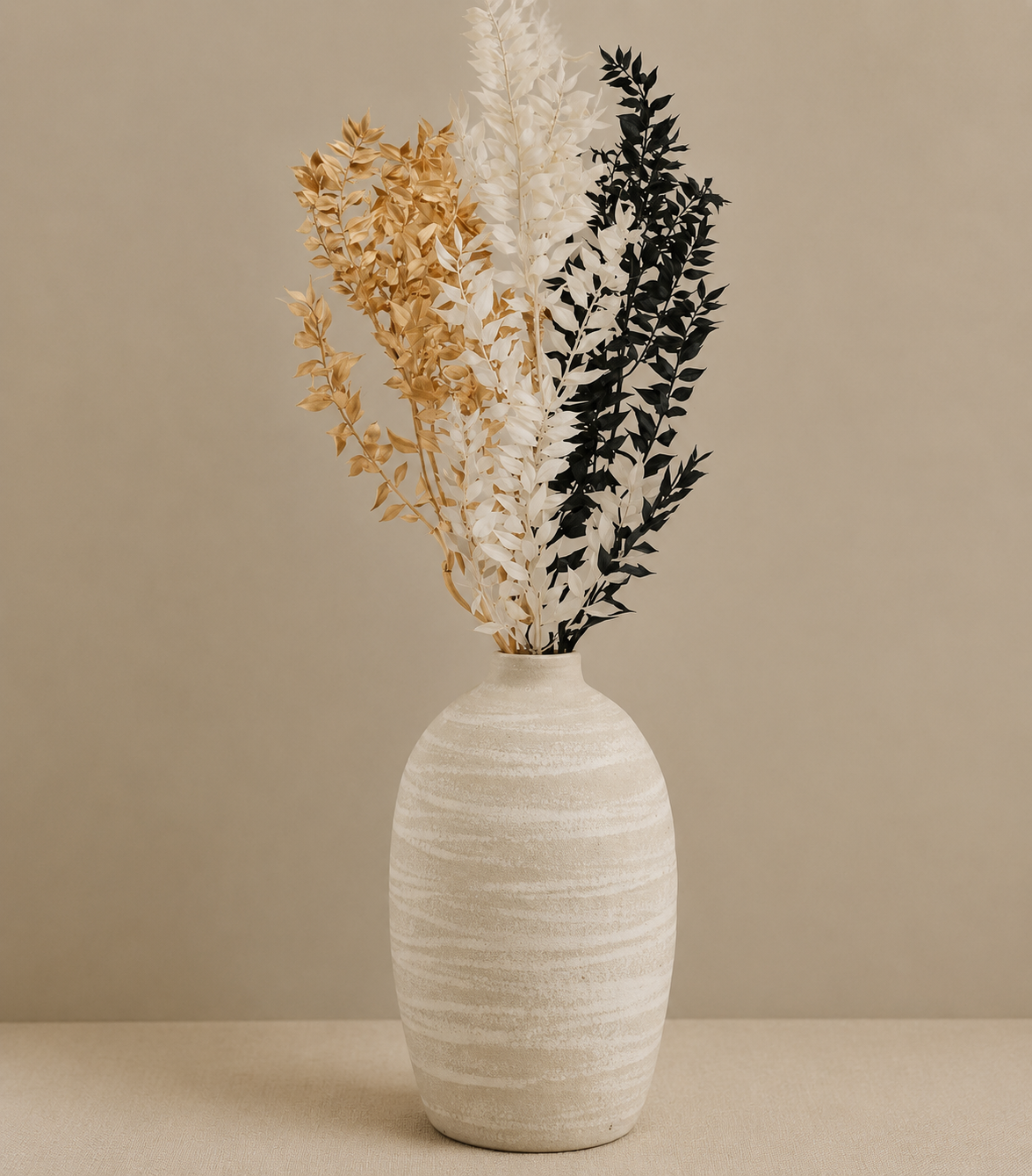 Gold / White / Black Ruscus Stems