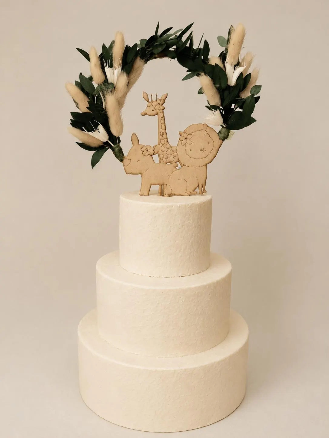 Safari Themed Cake Topper,  Eucalyptus & Pampas Grass, 5'5 inches