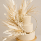 Neutral Boho Pampas cake topper wreath