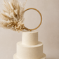 Nude Pampas Grass Cake Topper wreath hoop