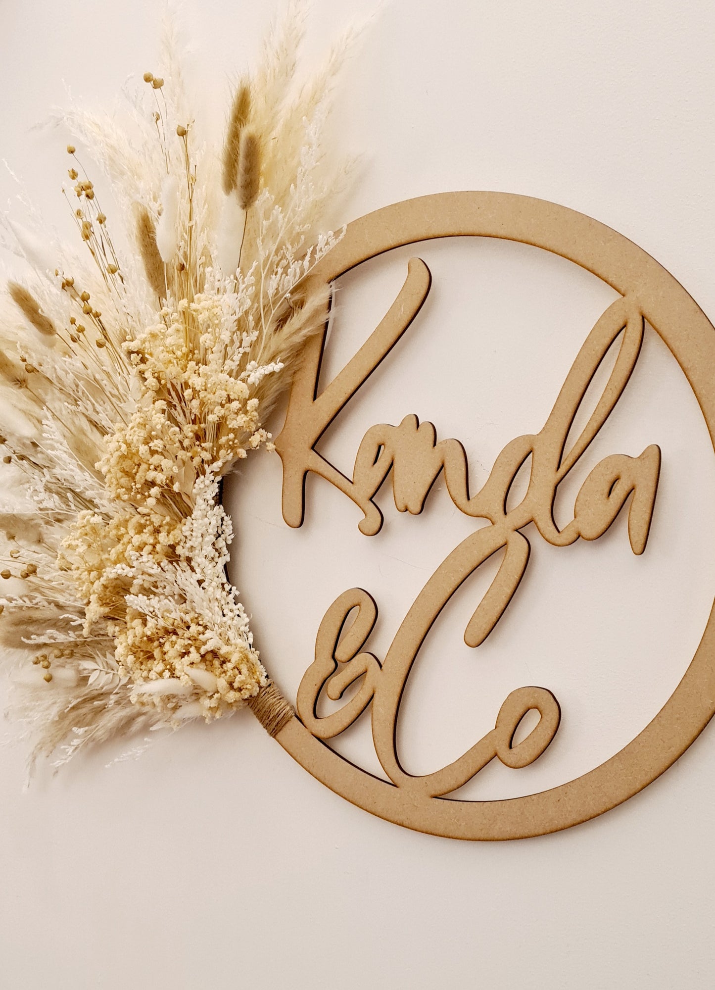 Personalised Dried Flower & Pampas Hoop | Handmade Floral Arrangement