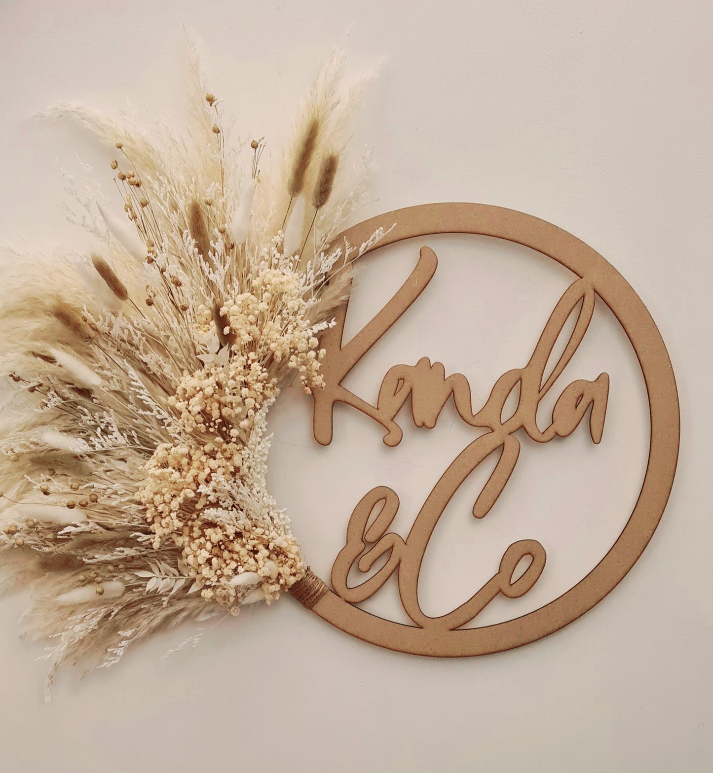 Personalised Dried Flower & Pampas Hoop | Handmade Floral Arrangement