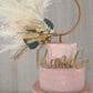 Eucalyptus & Gold Pampas cake topper wreath