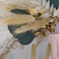 Eucalyptus & Gold Pampas cake topper wreath