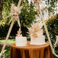 Rustic pink & Gold Pampas cake topper wreath
