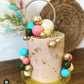 Pastel 5.5 inch Pampas Grass Cake Topper wreath hoop